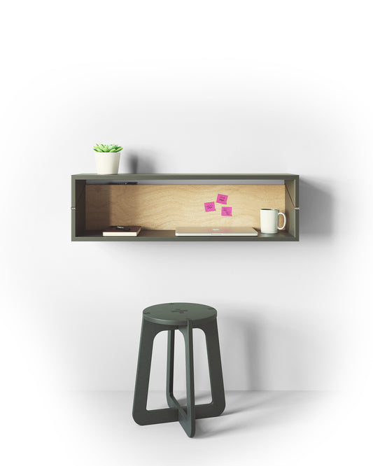 Pivot fold-down desk